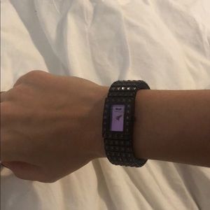 Vestal Blk Fairamay watch-purple Swarovski crystal